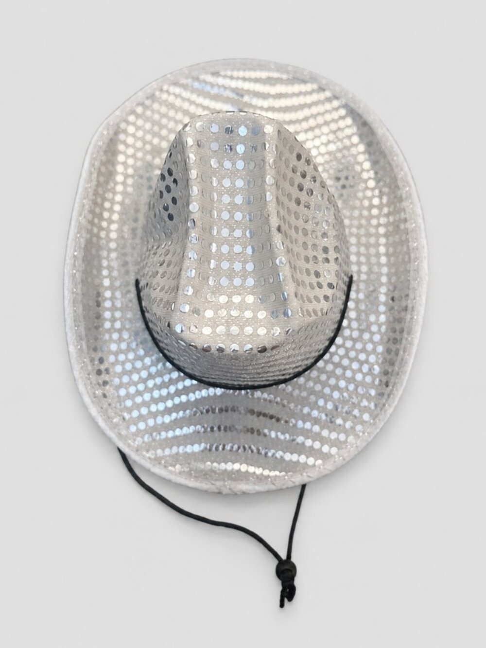 Silver Sequin LED Light Up Cowboy Hat Festive Rave Western Festival Hat OS